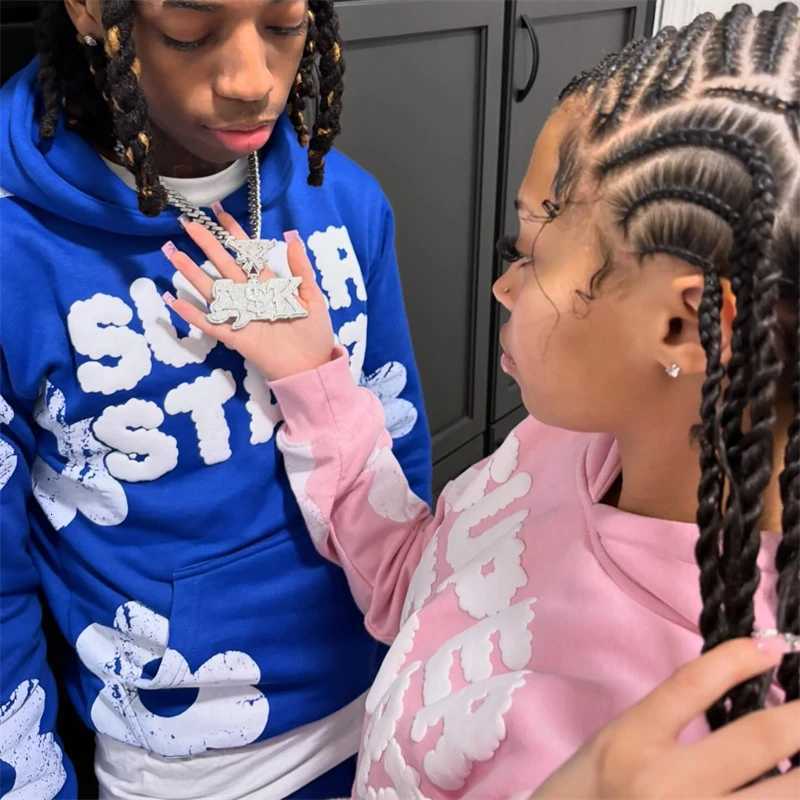 Mens Tracksuit 2 Pieces Sets Hooded Sweatshirt Drawstring Pants Letter Print Hoodies Sportswear Hip Hop Women Autumn Tracksuit W251110