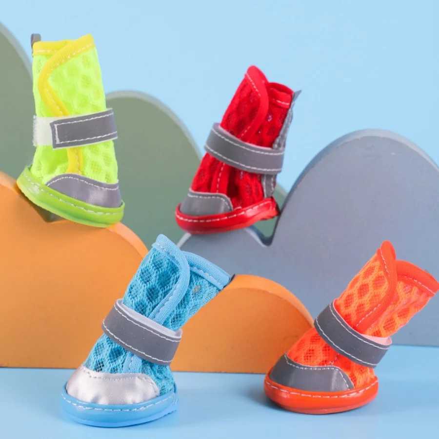 4. Summer anti slip and breathable dog shoes pet dog shoes with soft soles that cannot shake off the dogs protective foot cover suitable for T2504010