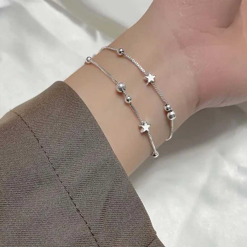 Stainless Steel Star Chain Bracelets for Women Men Fashion Silver Color Five Pointed Star Link Wristband Bracelets Jewelry GiftT251110