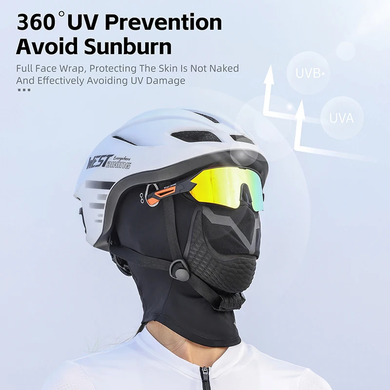 Western style bicycle anti-collision ice silk bicycle mask breathable quick drying mens balaclava hat full face mask running fishing hat 250408