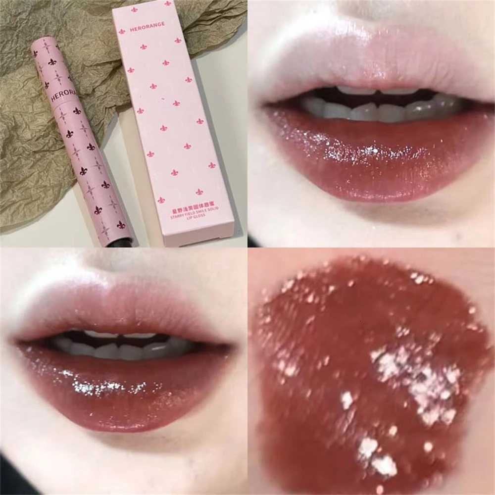 Smile Mulberry Purple Solid Lip Gloss Moisturizing Nourishing Water-gloss Mirror Glass Lip Tint Lipstick Dewy Lip Glaze MakeupT251110