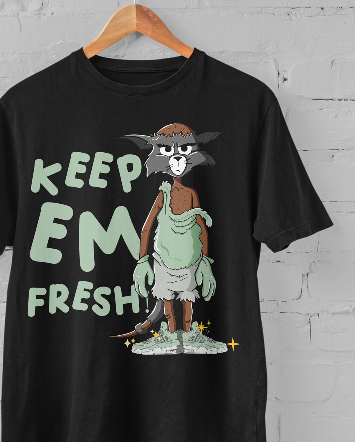 T shirt for Mens AJ 4 Abundance 4s Seafoam Shirt, Keep Em Fresh, Shirts Match Sneakers 2D Sneaker Graphic Tee Casual Tops Clothes Short sleeve cool si