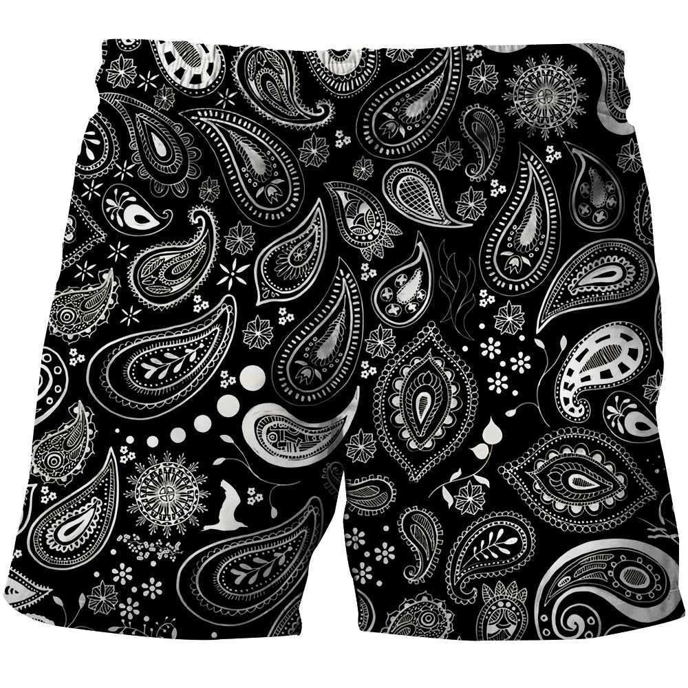 Mens 2024 New Four sided Beach Fun Cash Pattern 3D Shorts Basketball Pants Swimsuit X250410