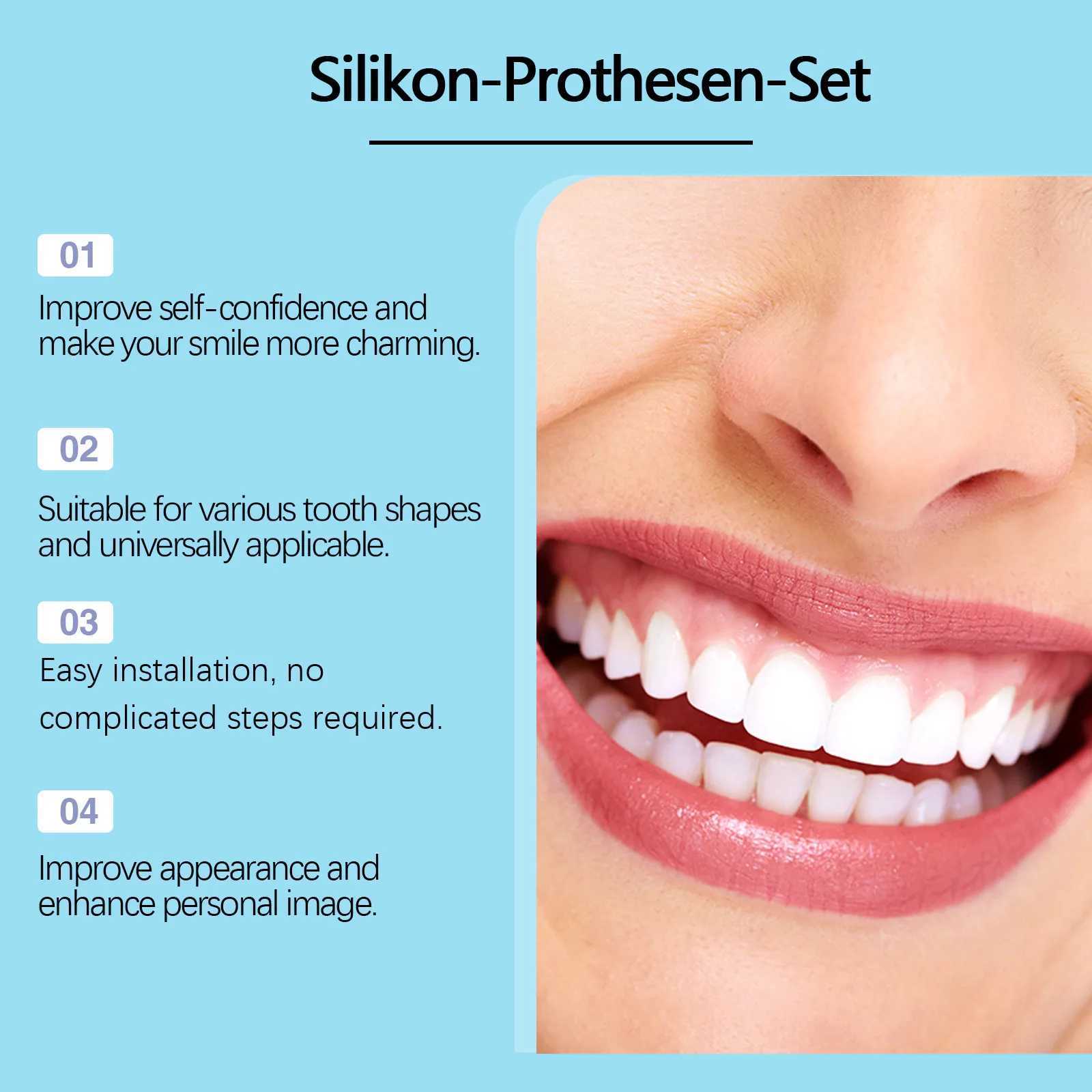 New Arrival Oralhoe 1 set of silicone dentures temporary dentures whitening silicone dentures upper and lower veneers Smile support set Z250410
