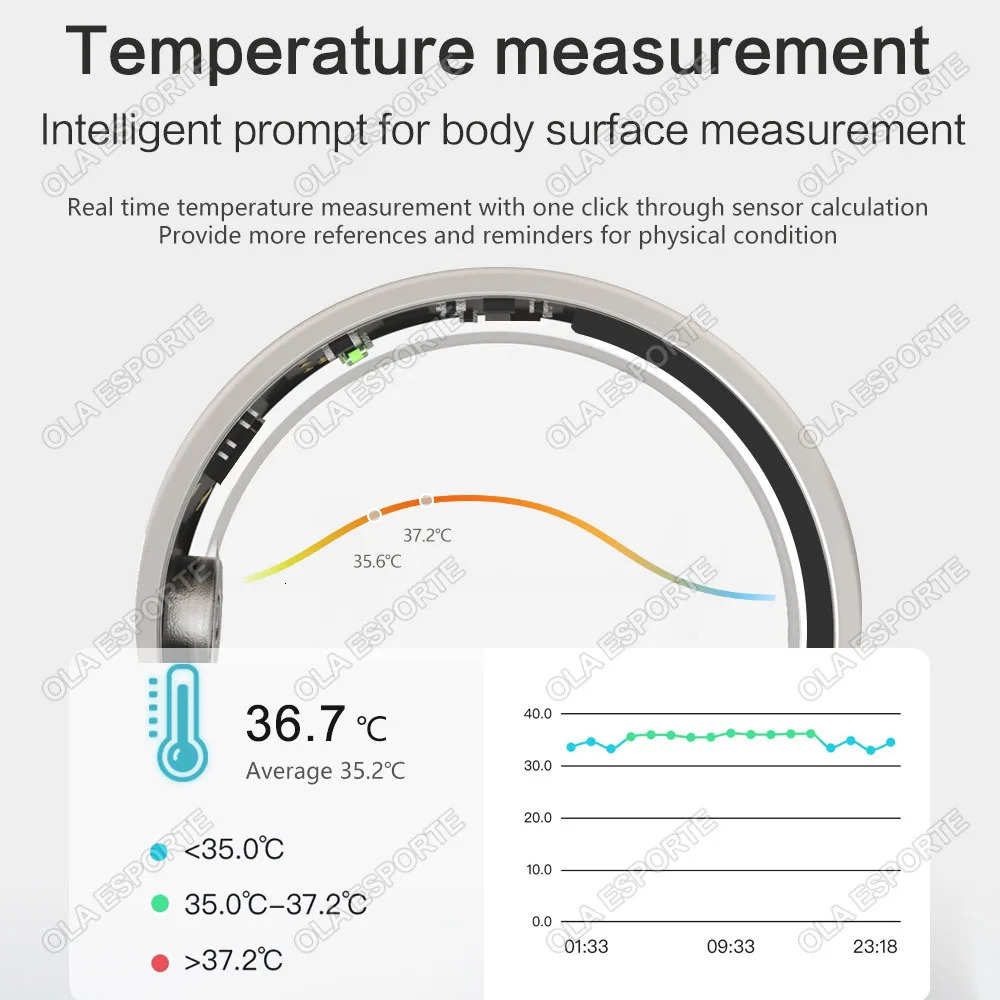 Suitable for Xiaomi smart rings men and women temperature heart rate blood oxygen monitors IP67 3ATM waterproof multi sport mode 250410