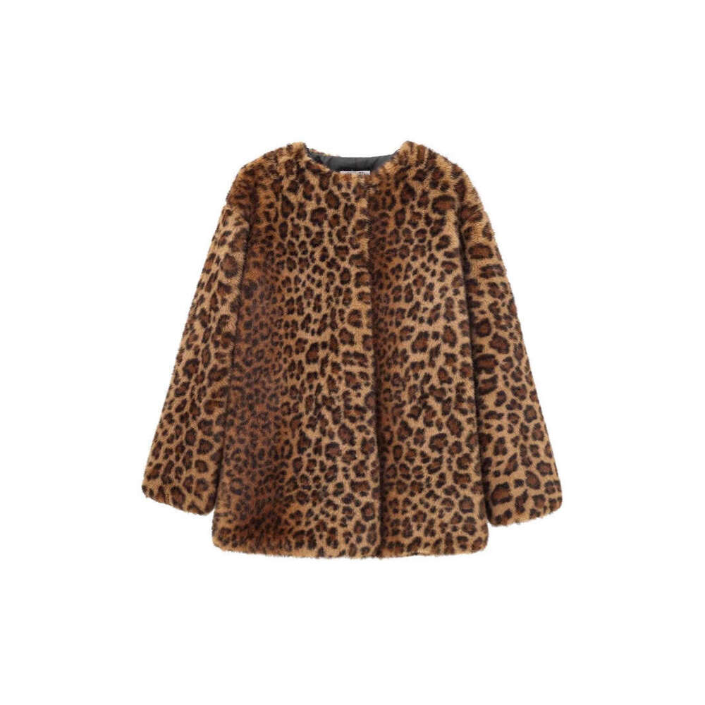 New winter fur coat Print Faux Winter Animal Women's Fashion Fur Coat Luxury