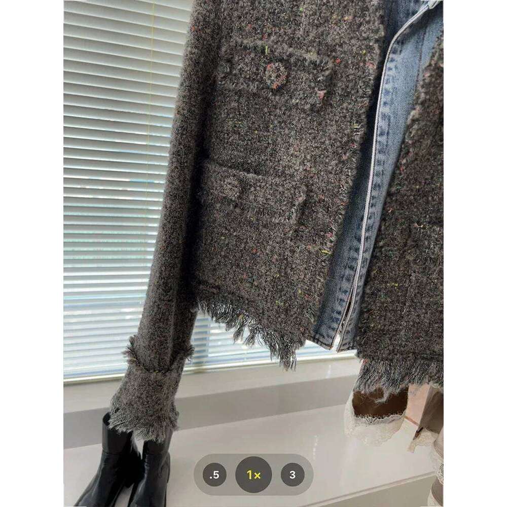 Chic Denim Patchwork Jacket Women's Autumn New Tassel Turn Down Collar Pocket Short Coat Commute Korean Fashion Retro