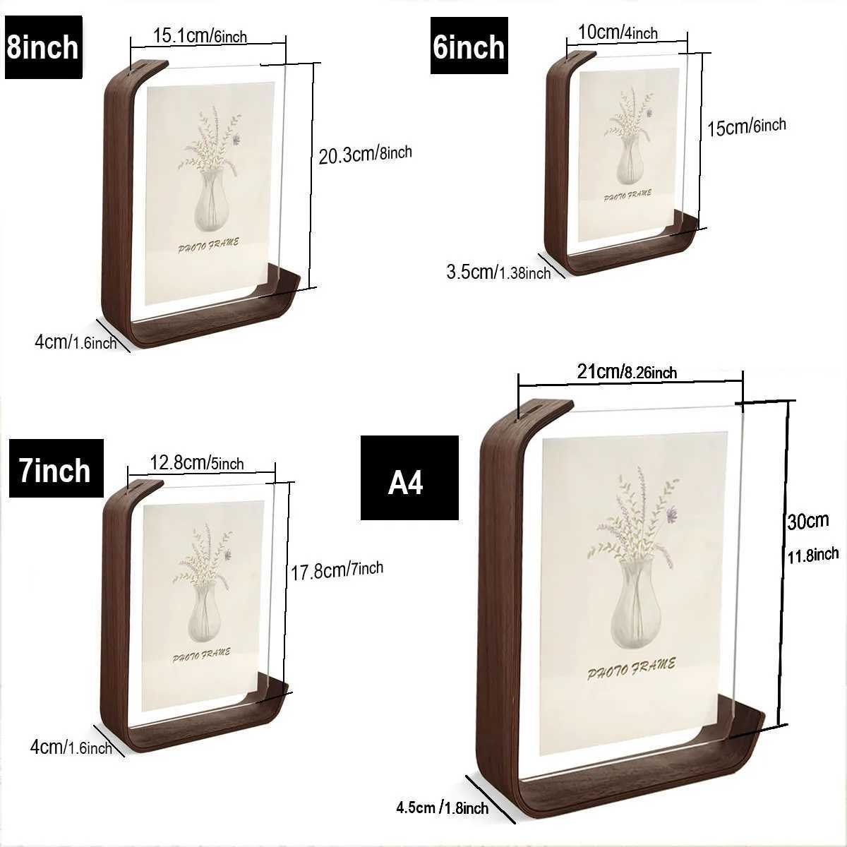 Wooden Picture Swing Table DIY Transparent Herbarium Display Frame Acrylic Double Sided Personalized Photo Box Home Decor L251110 H260306