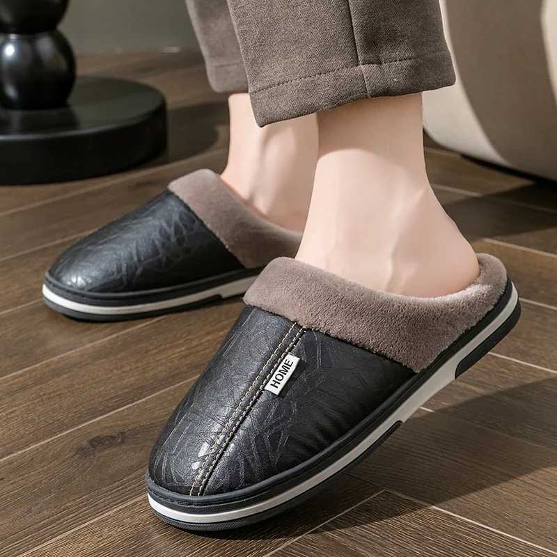 Stylist Winter Slippers for Men and Women ThickSoled Indoor Home Warmth Couples Shoes NonSlip Flat Platform Cotton Couples Slippers F2501031
