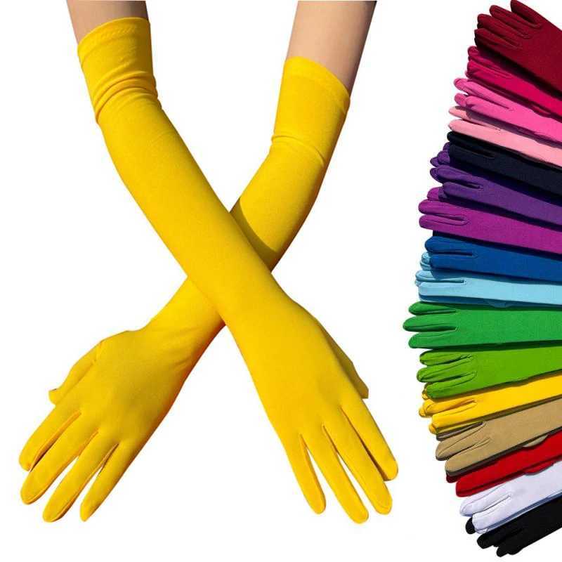 Ladies Mittens Milk Silk Stretch Ladies Gloves Festival Party Group Show Bar Dance Dress Up Gloves 45Cm Long Gloves C013 L251110