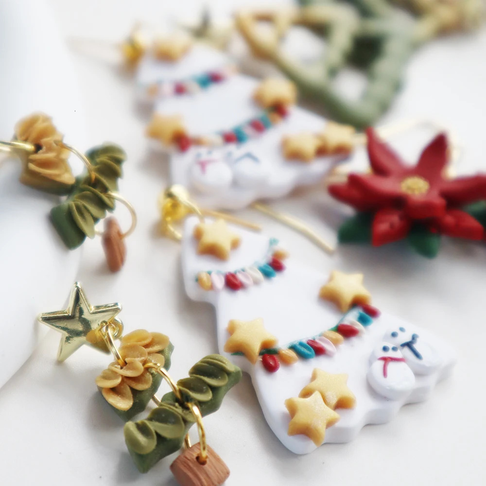 Christmas Snowman Dangle Earrings for Women Girls Christmas Garland Pendant Earring Deer Christmas Tree Bow Earring Gift Jewelry 251031
