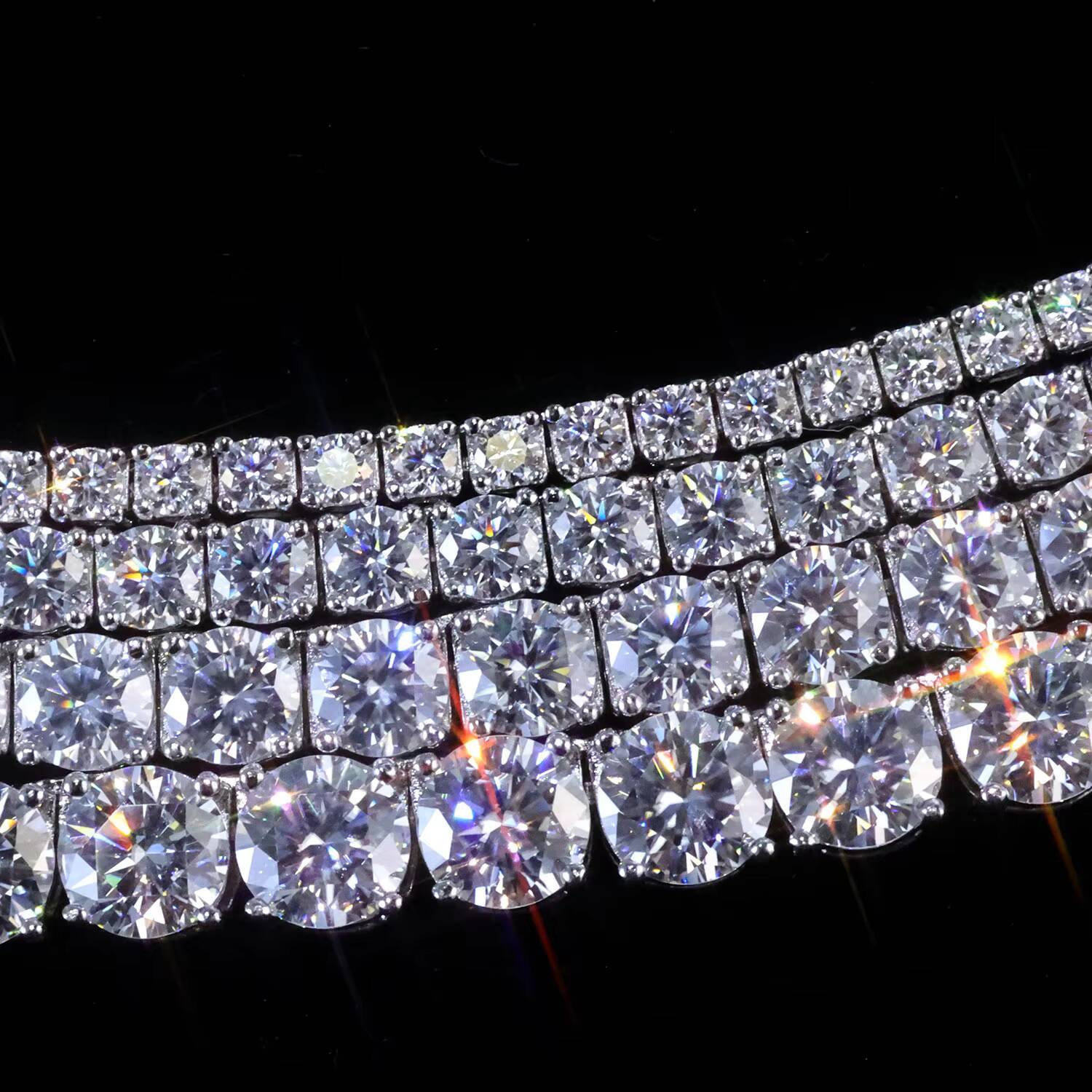 ESKEEM 925 Silver VVS D Color Moissanite 3/4/5/6mm Iced Out Shining Brilliant Tennis Necklace Pass Diamond Tester