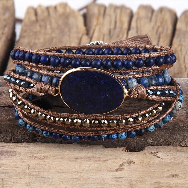 RH Fashion Handma Bohemian Jewelry Accessory Mixed Natural Stones Charm 5 Strands Wrap Bracelets Gift Drop 250409