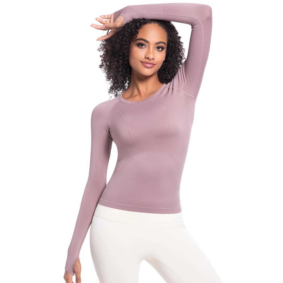 Womens long sleeved running sweatshirt breathable gym sweatshirt womens sportswearXJ250410