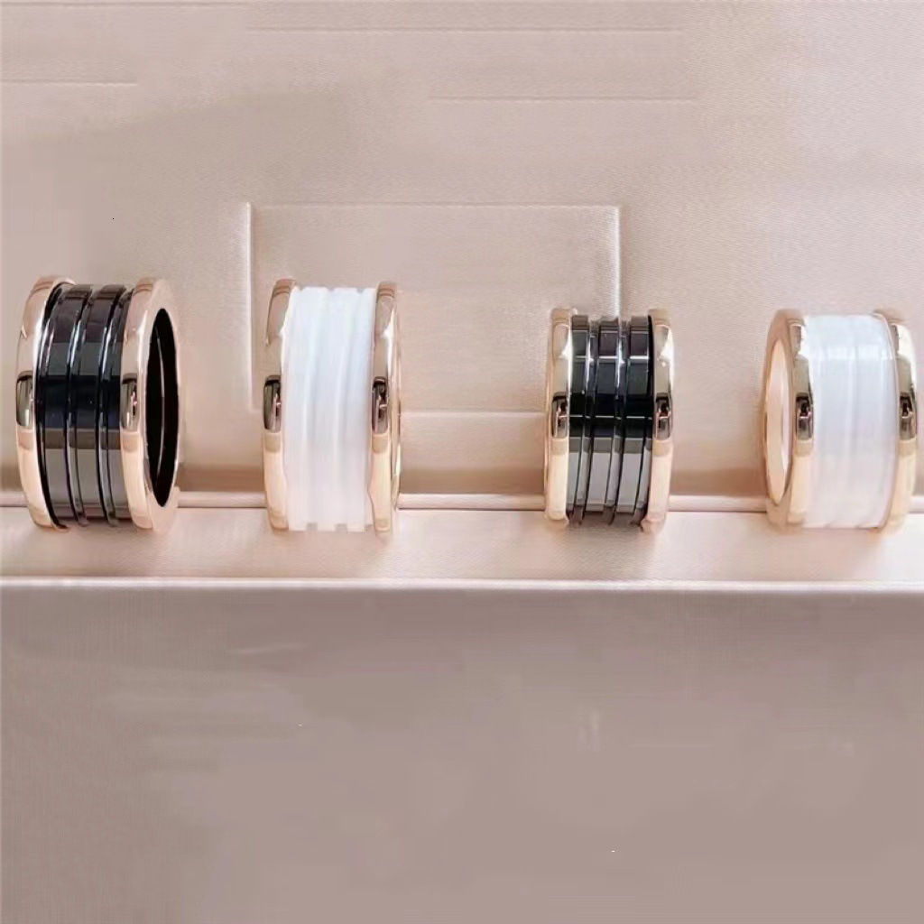 Fashion Ring Black Ceramic Spring Ring European And American Fashion Narrow Edition Charity Edition Designer Ring Wide Edition White Ceramic Couple Ri