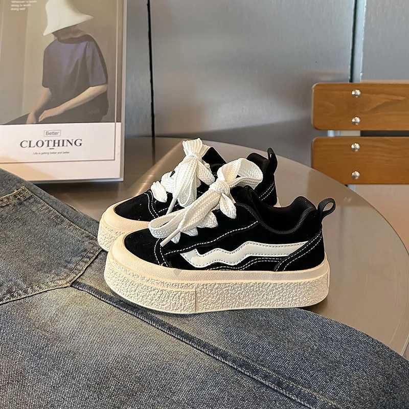 Children Striped Canvas Performance Shoes for Boys Girls Toddler Thick Bottom Platform Tennis Spring Autumn 6-14 Years W251110