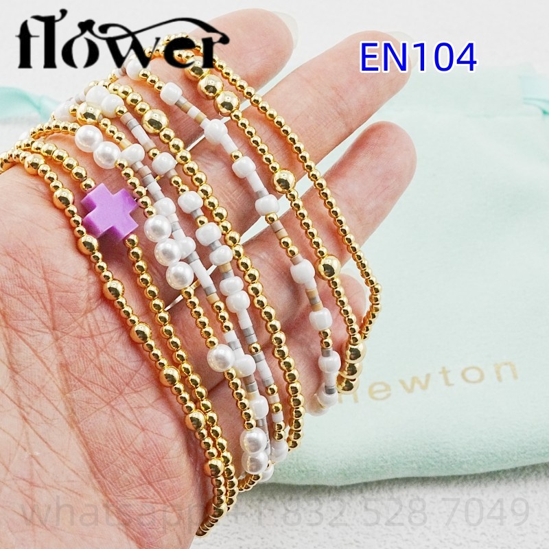 Enewton Gold Jewelry 18K Gold Bead Bracelets Bangles For Women Christmas Gift