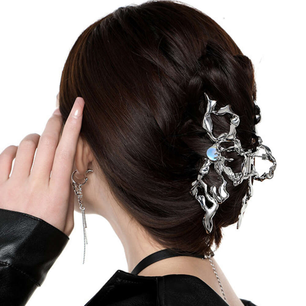 Original Moonstone Hollow Butterfly Hair Claw Wholesale for Women New Chinese Style Minimalist Shark Clip Niche High-end Hairpin