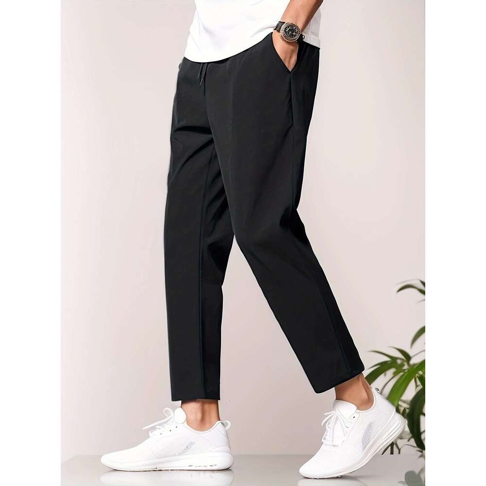 New Casual Jogger Slim Fit Trousers Nine-Point Men's European And American Cross-Border Independent Station Business Slightly Tight Straight-Leg 