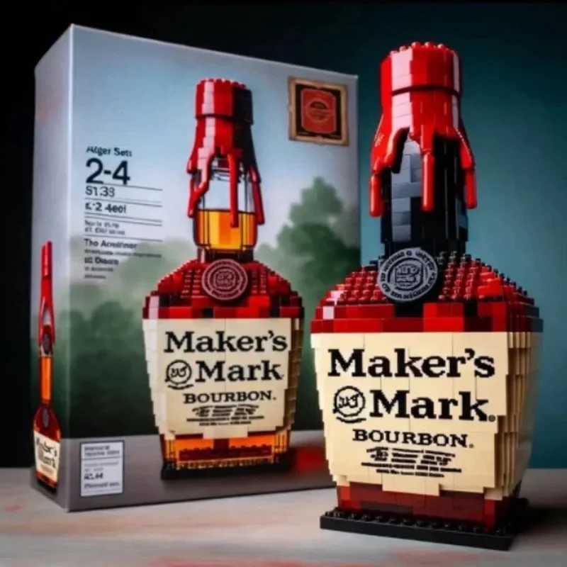 Building Block Whiskey Bottle Simulation Wine Bottle Assemble Building Blocks Creative Building BlockOrnaments Home Decor X251110