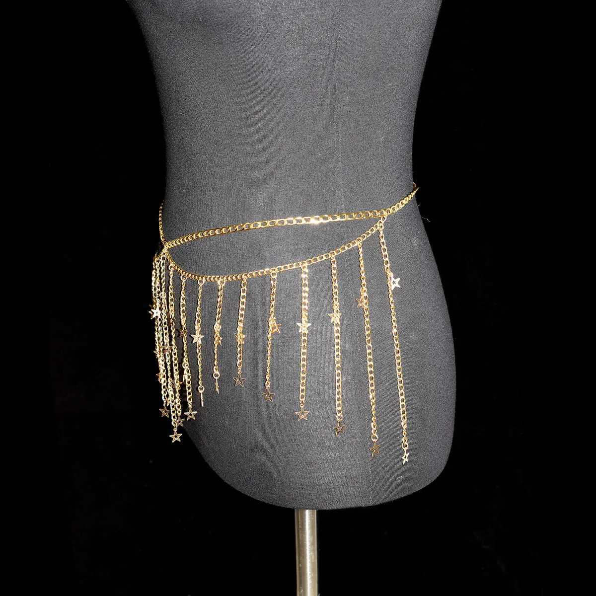 Festival Warm Metal Body Jewelry Sexy Fashion Belly Chain Tzitzit Celebrity Waist Chain Birthday Party Daily Wear Accessories X250410