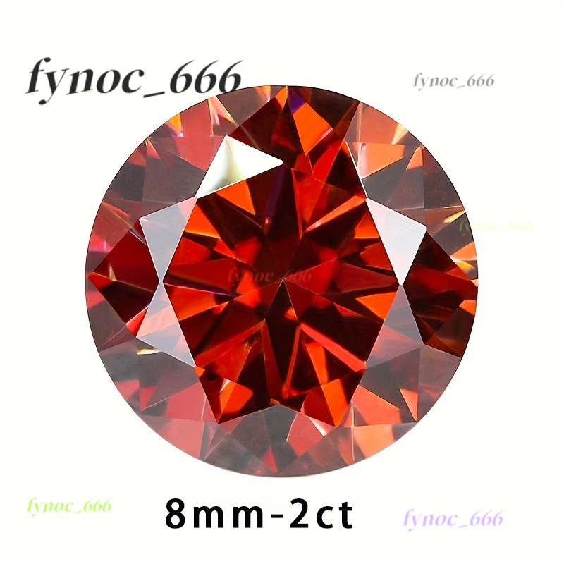 Colorful Round 5ct Pomegranate Red Moissanite Loose Stone VVS1 Cut Inlay Jewelry DIY Material