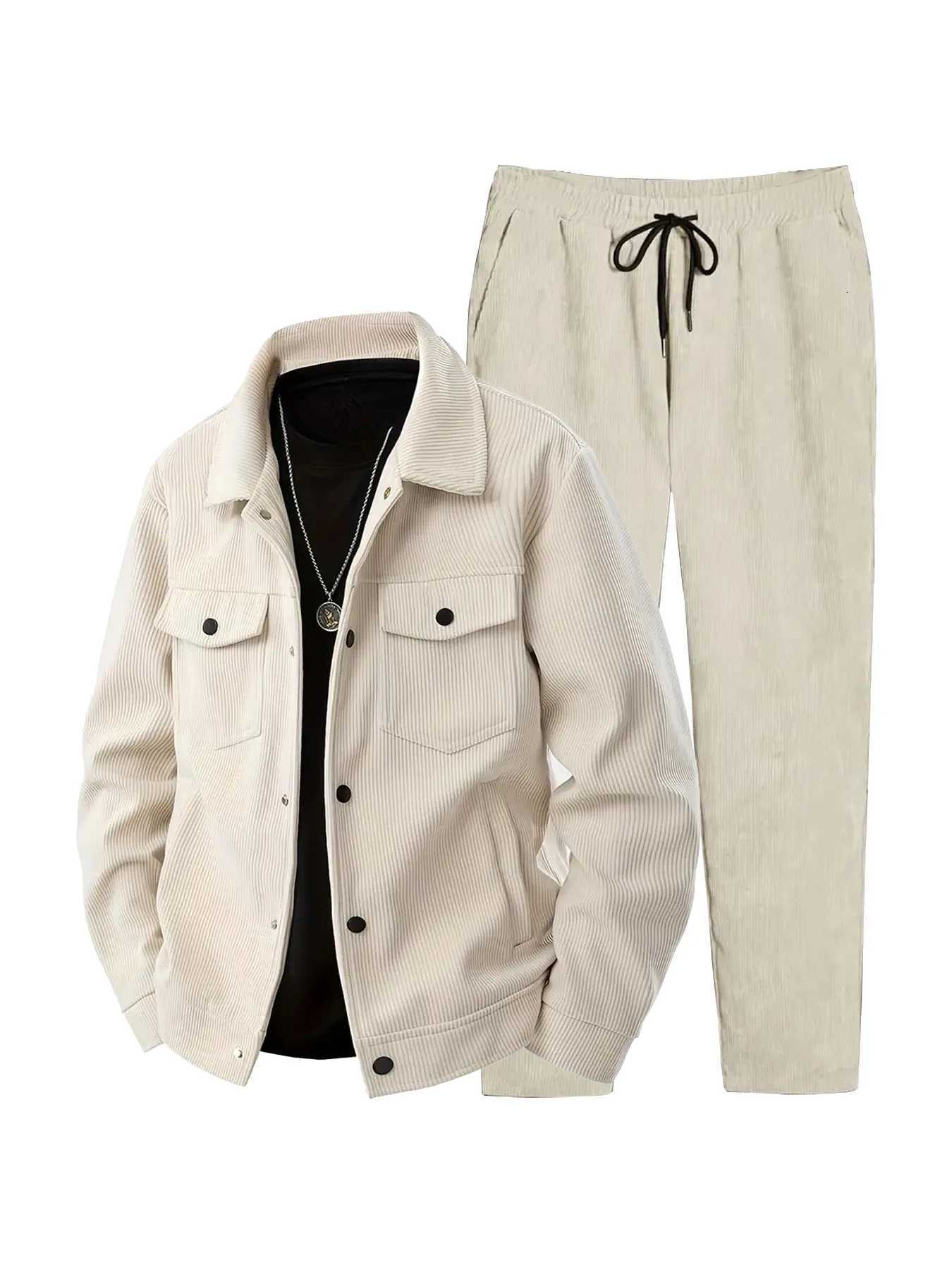 Mens fall/winter corduroy set must-have Vintage wrinkle-free fits all Warm for swings pairs well understated style W251110