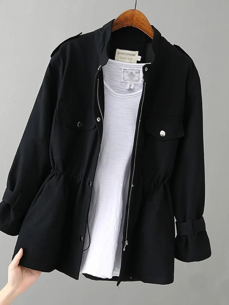 Womens windshield autumn Korean wild pine stand collar fashionable pink jacket female student lining 250410