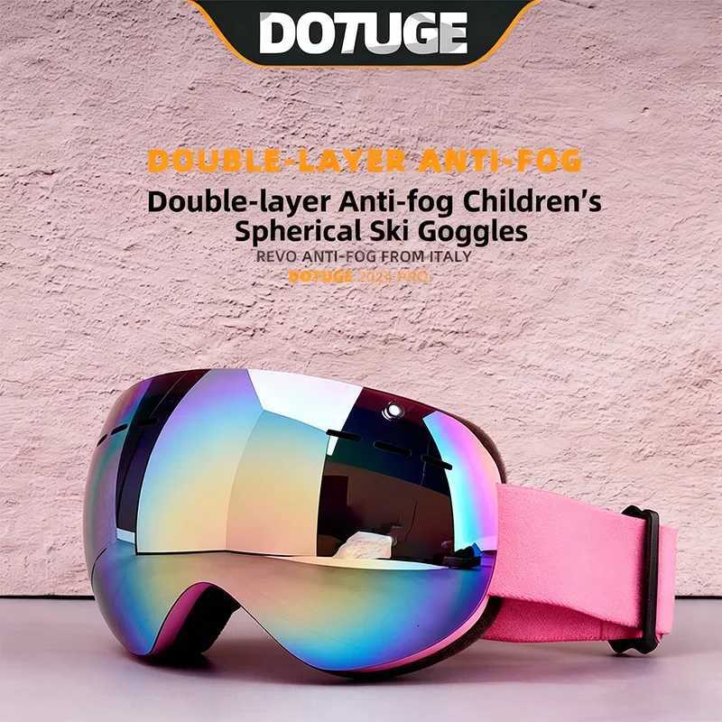 DOTUGE Kids Ski Goggles for Cycling with Large Spherical Lens Double Layer Anti Fog Clear Vision Windproof Sports Goggles K251110