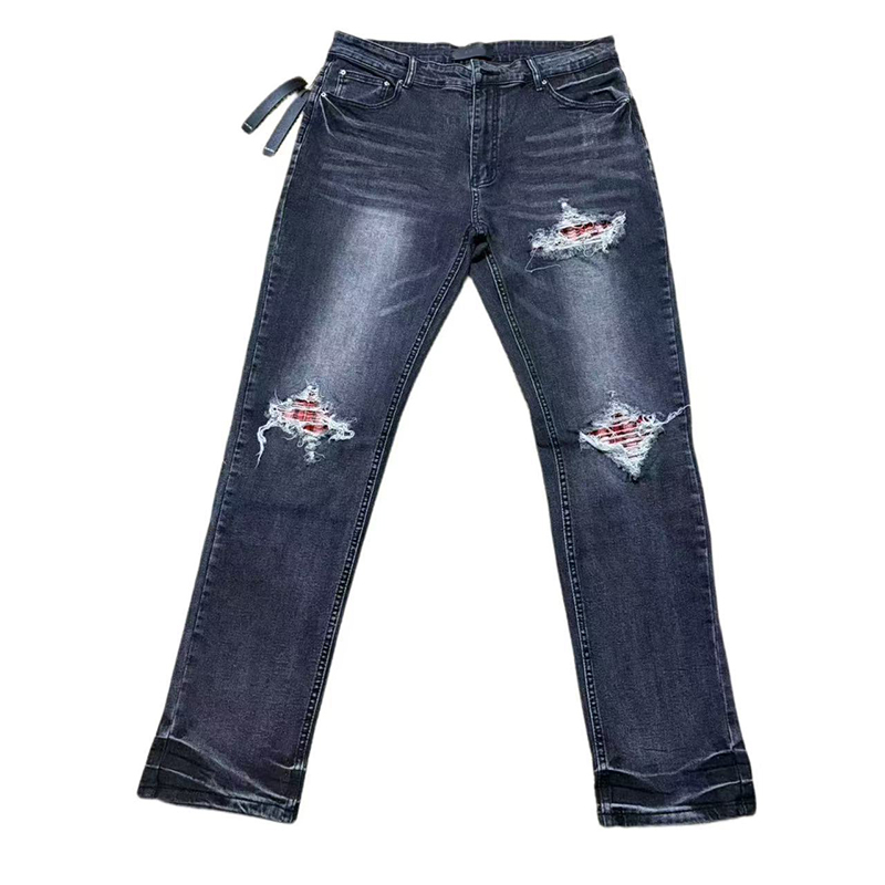 Men's High Street Slim Fit Jeans for men and women Straight Leg Trousers Casual Denim washed Ripped Pants For Men Z260313