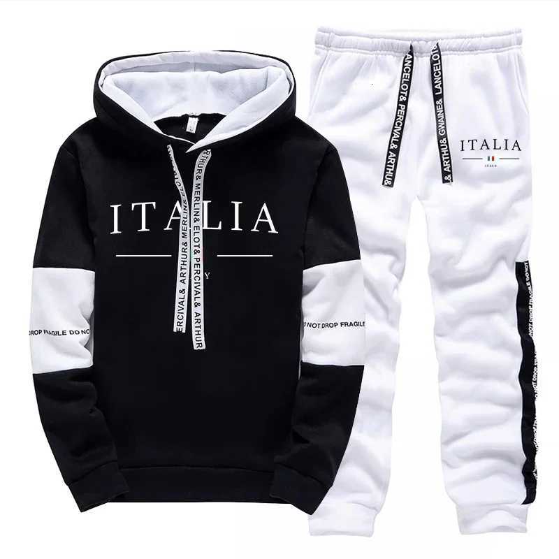 Autumn Winter Mens Tracksuit Printing Casual Sweatshirts Outdoors Sports Jogging Mens Clothing Street Single Piece Hoodie Pants W251110