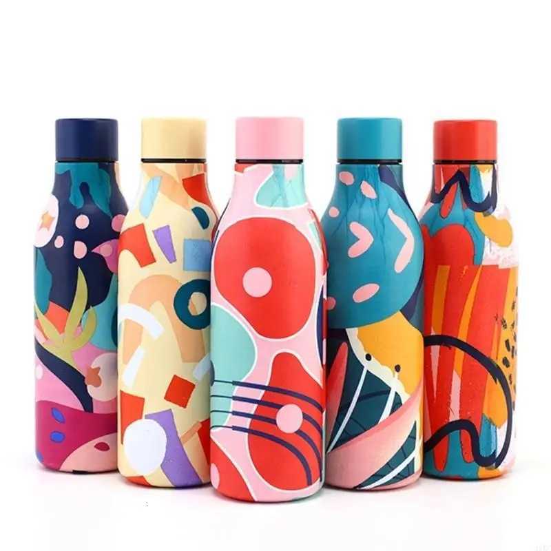 Fashionable cup 550ml Stainless St Small Mouth Bottle Outdoor Sports Portable Thermoses Cup Handheld Car Water Cup Easy to Clean Y251110