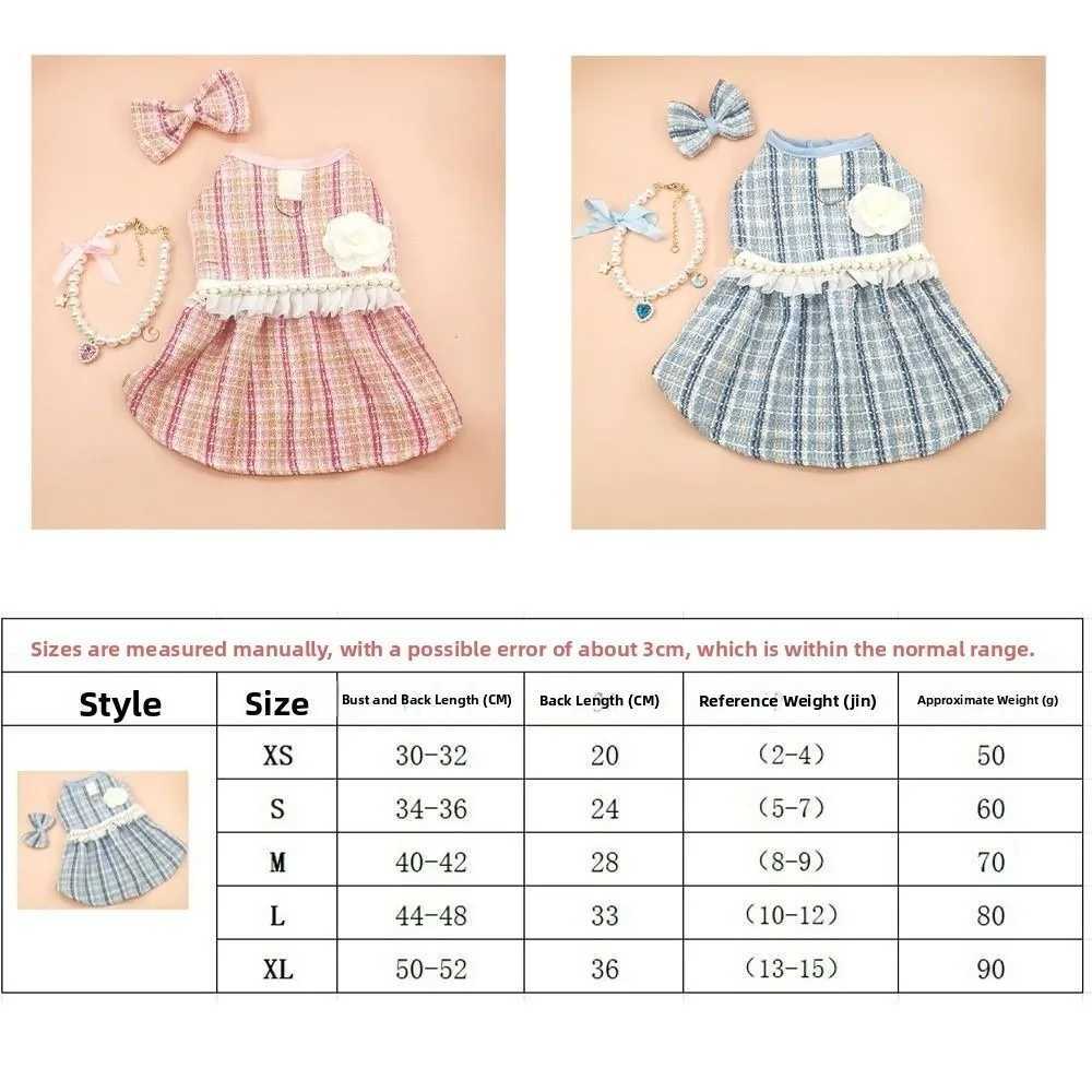 Pet Clothes Cute Puppy Plaid Dress Breathable Thin Design Pet Windbreaker Soft Pet Skirt Autumn Winter J251110