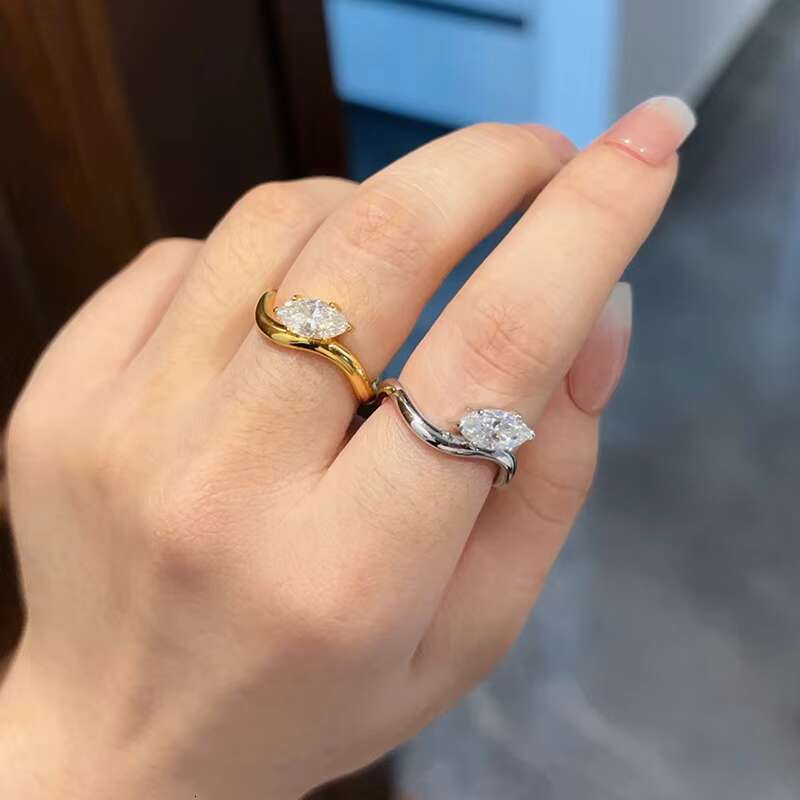 8 Adodo Hot Sell Anti Tarnish Jewelry 1Carat S925 Sterling Silver Marquise Cut Six-claw Diamond Ring Moissanite for Women