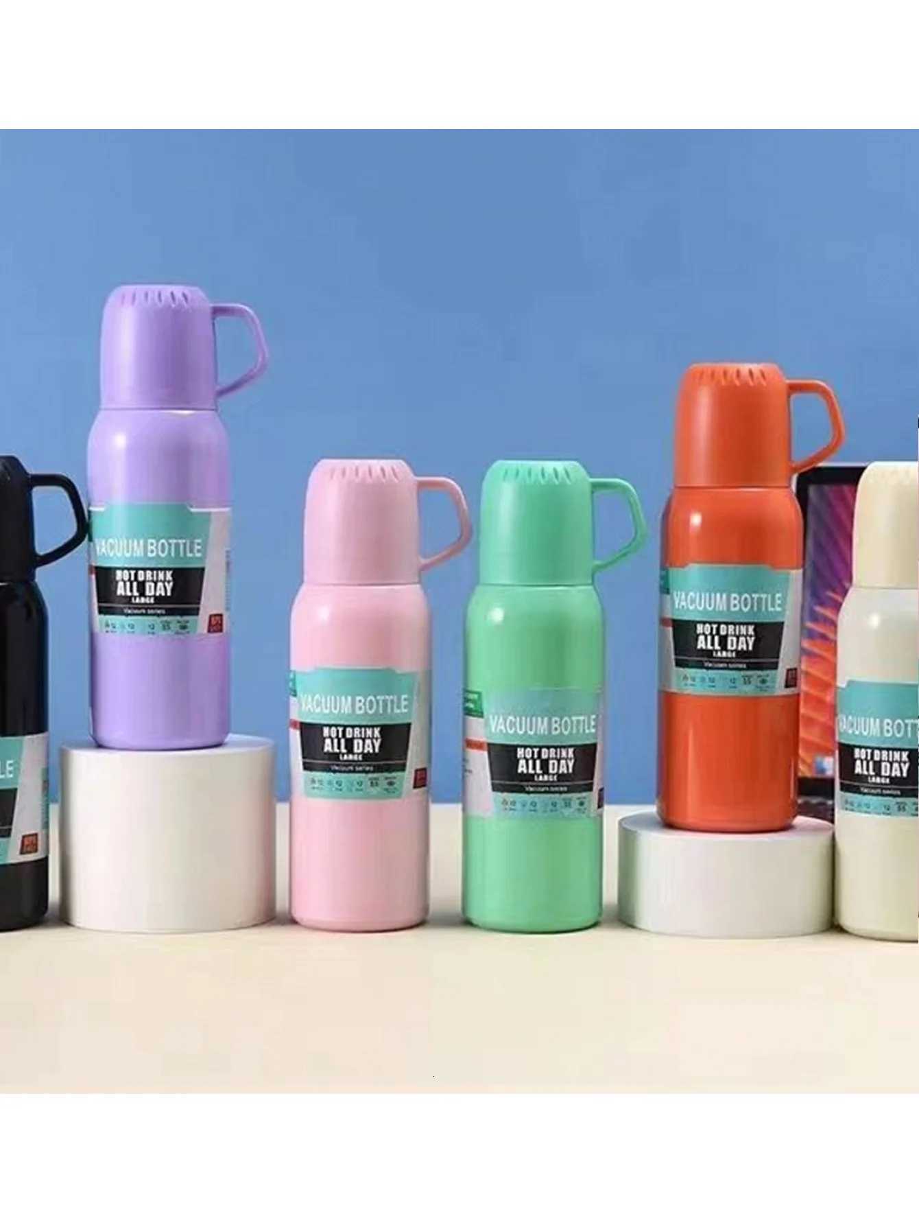 Fashionable cup Stainless steel vacuum insated bottle set with 2-cup cbination for storing cold and hot gift sets of liquid tea and coffee Y251110
