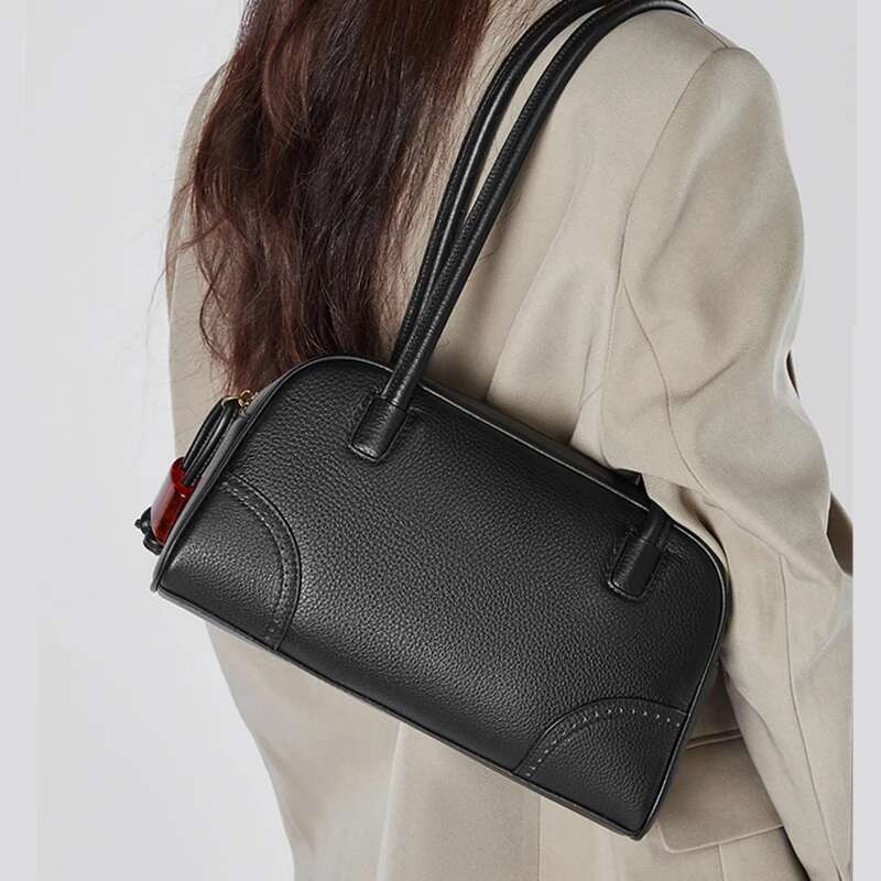 Hifashion Vintage Genuine Leather Underarm Shoulder Bags For Women 2025 Trend Designer Long Handle Bowg Tote Ladies Handbags