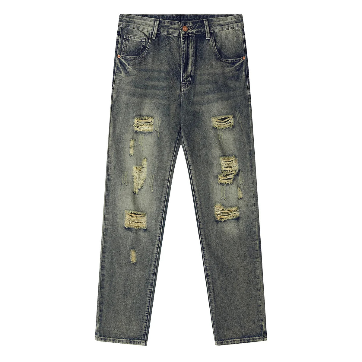 street mens ripped jeans ultrathin suitable for fashionable classic navy blue daily 250407