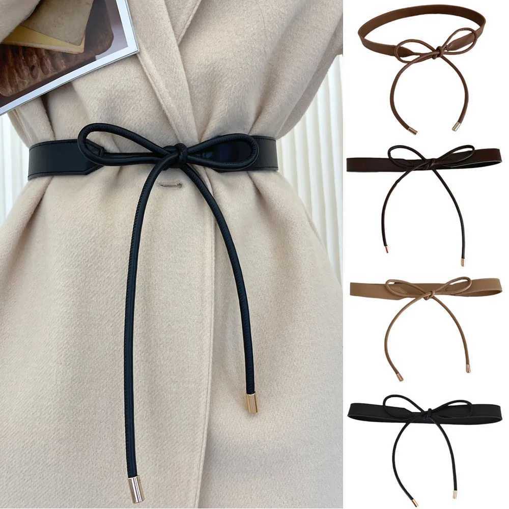 Fashionable thin waistband Versatile dress jacket decorative waistband ultra-thin drawstring PU leather drawstring at the waist X250410