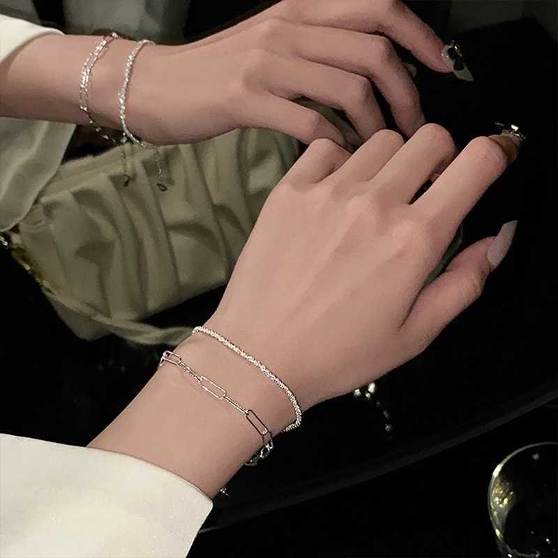 1/2PCS New Fashion Silver Colour Sparkling Bracelet Exquisite Simple Women Adjustable Bracelet Bangle Fine Jewelry AccessoriesT251110