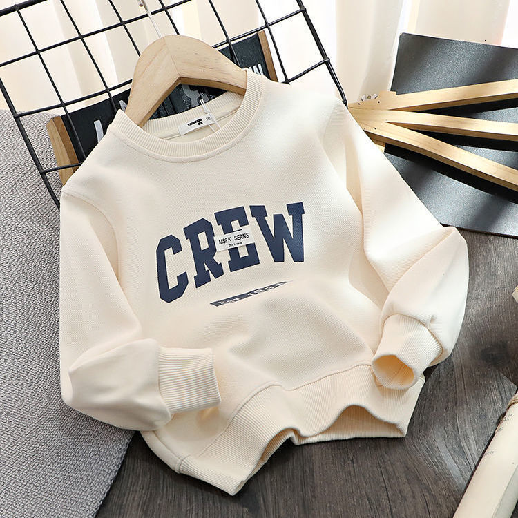 GS- Ddmyshoesvip Cotton Clothing Boys Letter Printed Hoodie Large Children S Loose Versatile Casual Western Style T Shirt Spring And Autumn Thin Top
