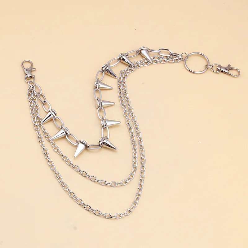 Hip-hop Punk Metal Rivets Pants Chain Multi-layer Waist Chain Dress Up Pants Hundred With Jewelry 250409