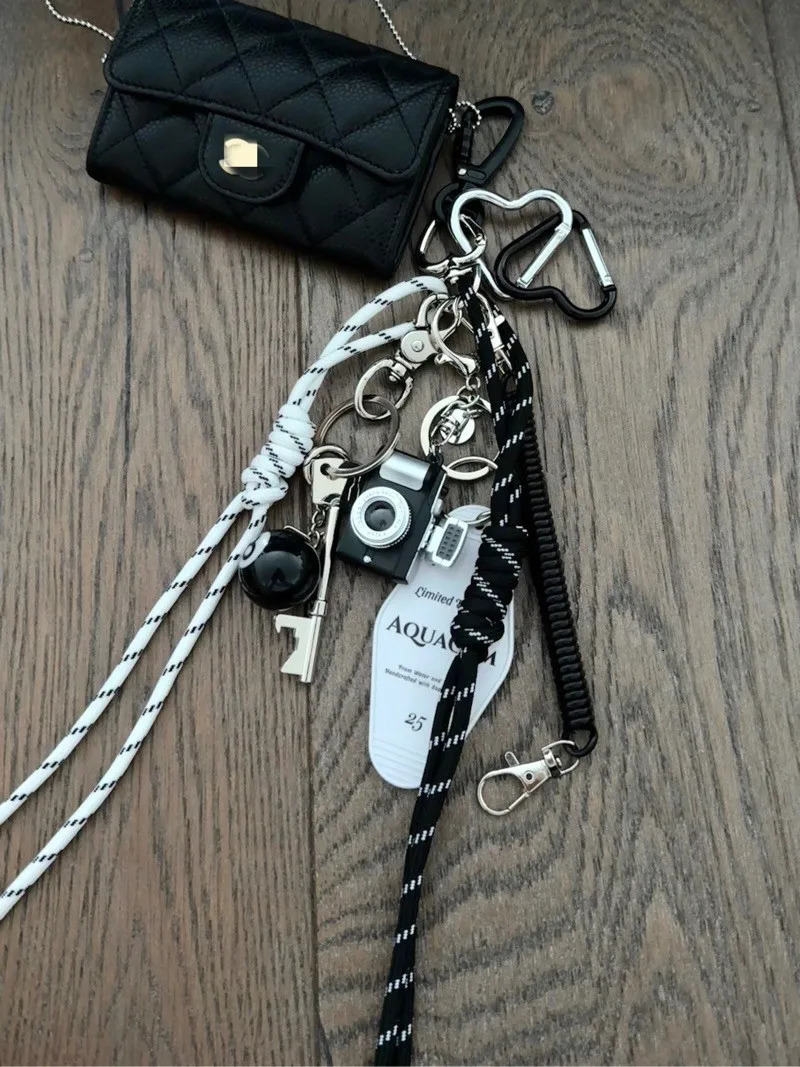 Ins baseball car keychain niche personalized spring bag pendant hand woven drawstring bag accessories couple gift 250409
