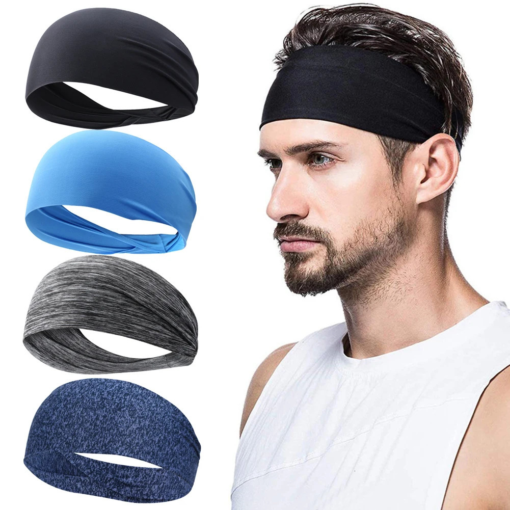 Sports Headband Running Cycling Yoga Gym Tennis Fitness Sweatband Elastic Absorbent Sweat Hair Accessories Sport Sweat Headband 250410