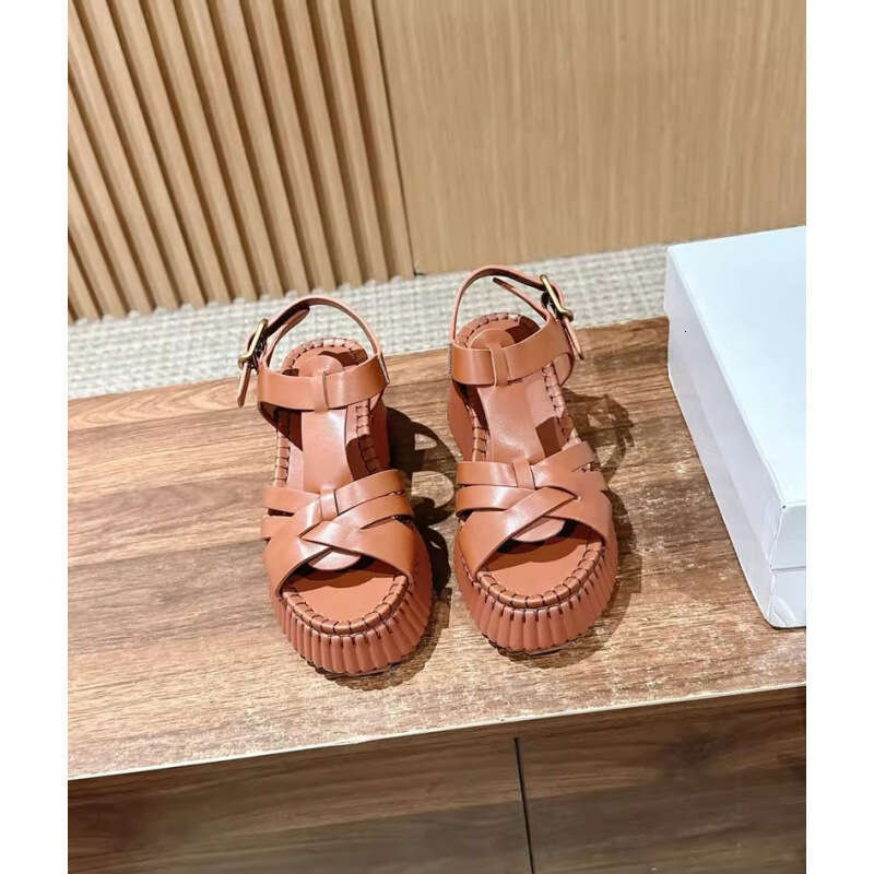 25 Summer New Thick-Soled Height-Increasing Sandals For Women, Waterproof Platform Wedge Open-Toe High Heels, Comfortable Trendy Shoes, High-End Desig