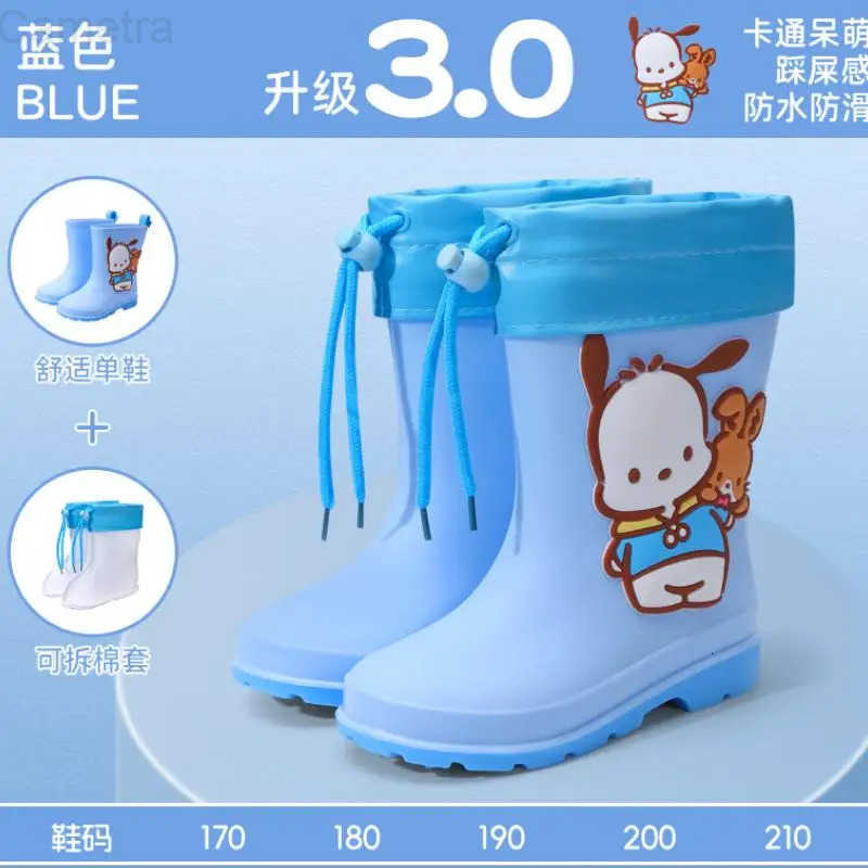 Sanrio New Childrens Boots Sanrios Kuromi My Melody Children Rain Boots Good-Looking Water Shoes High Quality Fashion Rain Boot H251110