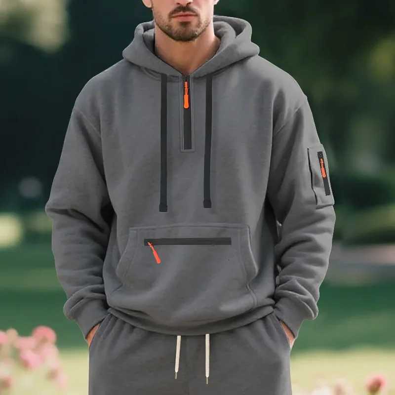 Mens Loose Fit Fleece Lined Hoodie Casual American Style Sportswear Comfortable Breathable Streetwear Fashion Sweatshirt W251110