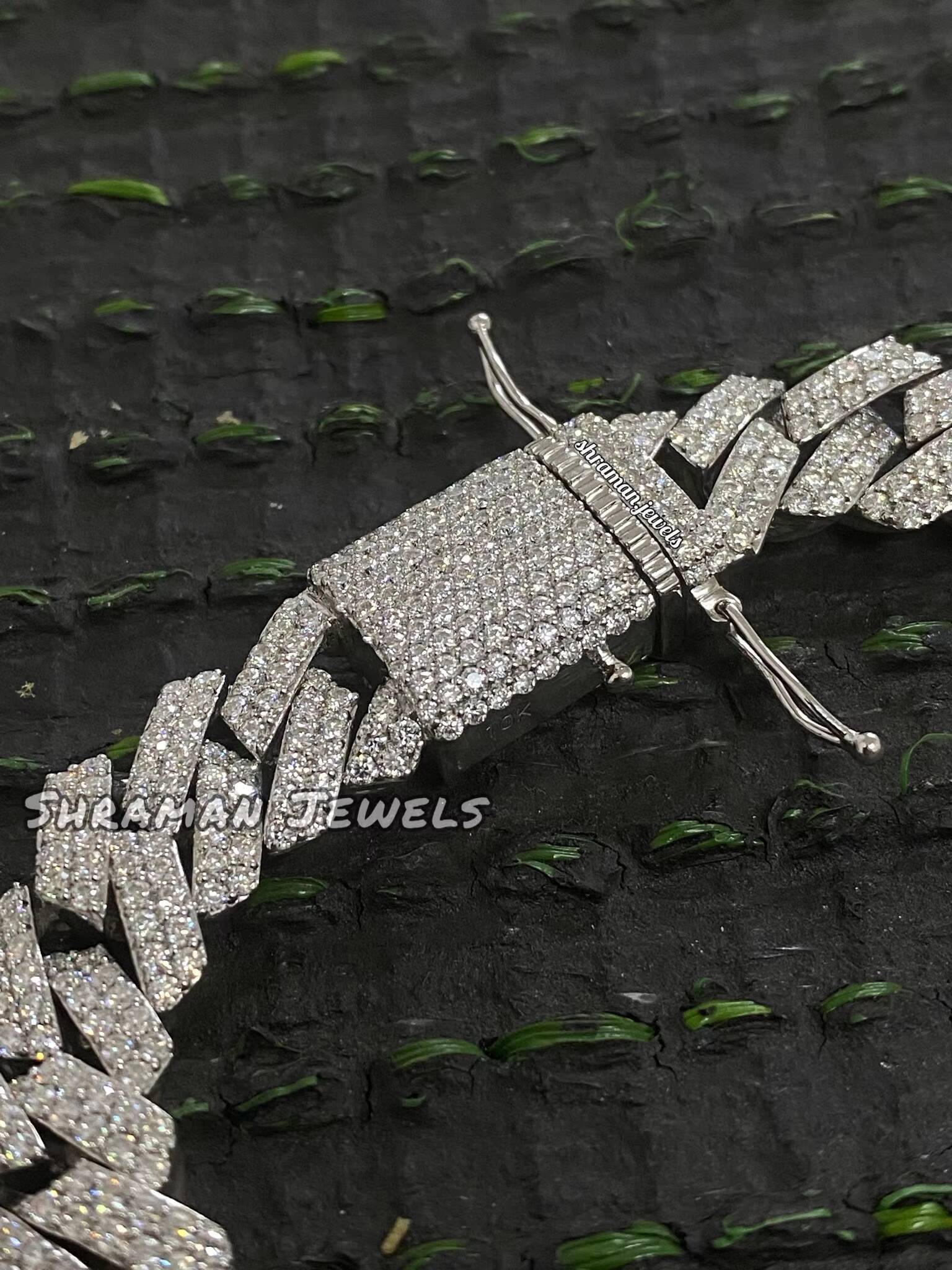 12mm White Gold Cuban Link Anklet with VVS Iced Out Moissanite 925 Silver Perfect Christmas Gift for Women