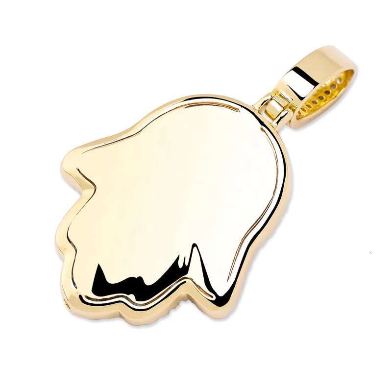 Wholesale Hip Hop Jewelry Copper Zircon Electroplating 18K Gold Plated Hamas Hand Pendant