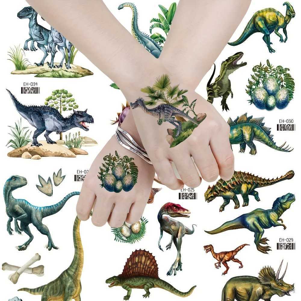 12 3D dinosaur temporary tattoo dinosaur waterproof real T-Rex tattoo stickers boys and girls birthday party discount W250410