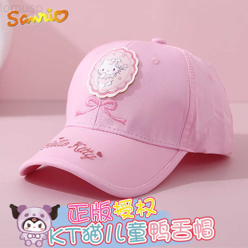 Sanrio Authentic Childrens Baseball Cap Summer Hard Top Cap for Girls Kuromi Hat Boys Thin Style H251110